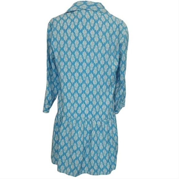 Zara The Carly Printed Mini Dress NWT L Blue Block Print - Picture 9 of 10